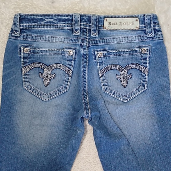 Rock Revival Jeans size 30 Laura Straight Distressed - Picture 4 of 16
